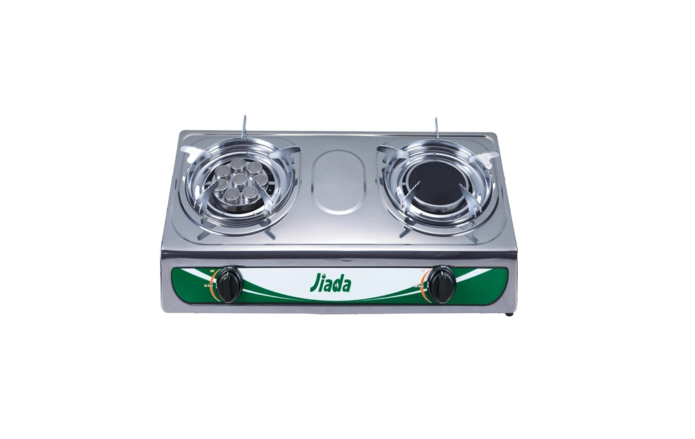 Jd-Ds066 Hot New Design Model Popular Selling Low Price Stainless Steel Table Top Electric Cast Iron Slow Double Burner Induction Gas Cooker